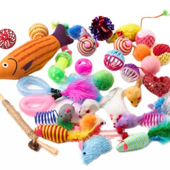 Cat Toys Variety Pack 20 Pieces Interactive Playtime Fun Pet Supplies - Picture 3 of 7